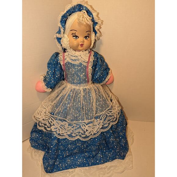 Vintage 21" Celluloid Masked Face Little Red Riding Hood Topsy Turvy Doll - Picture 5 of 8